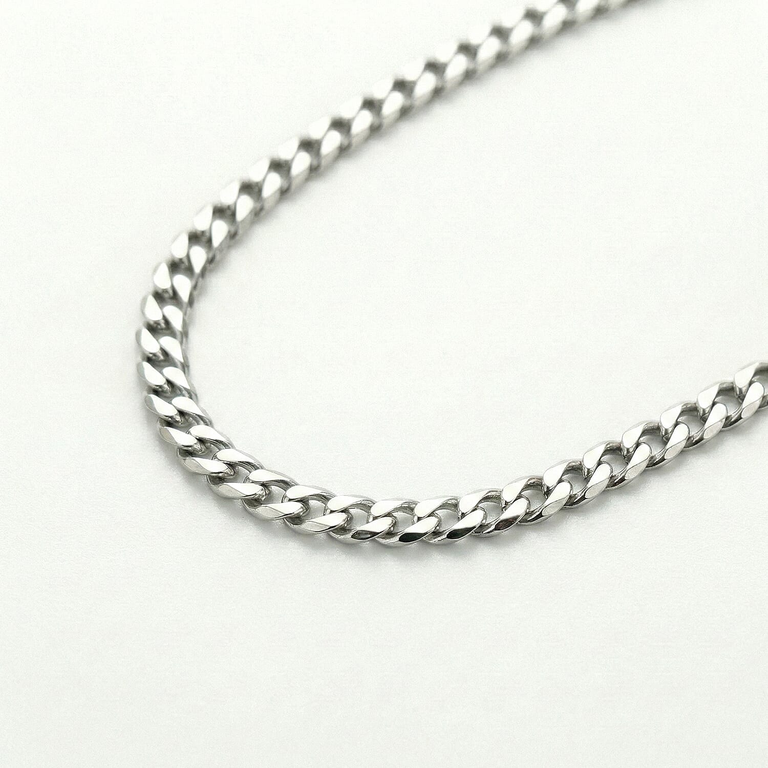 Thai Sterling Silver Diamond Cut Curb Chain (Size 24) with Spring Ring Clasp