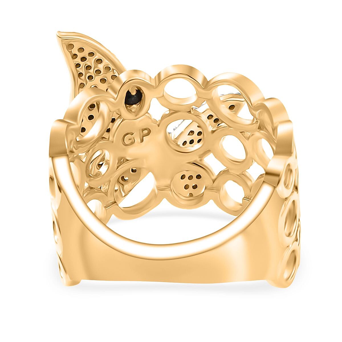 GP Italian Garden Collection - Champagne Diamond & Multi Gemstones Cluster Ring in 18K Vermeil Yellow Gold Plated Sterling Silver, 0.51 Ct.