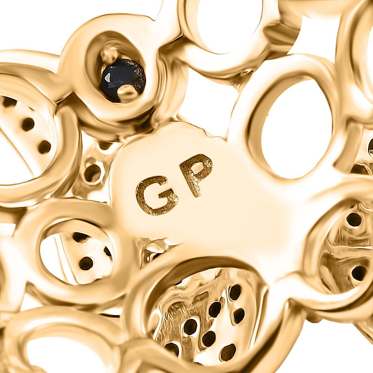 GP Italian Garden Collection - Champagne Diamond & Multi Gemstones Cluster Ring in 18K Vermeil Yellow Gold Plated Sterling Silver, 0.51 Ct.