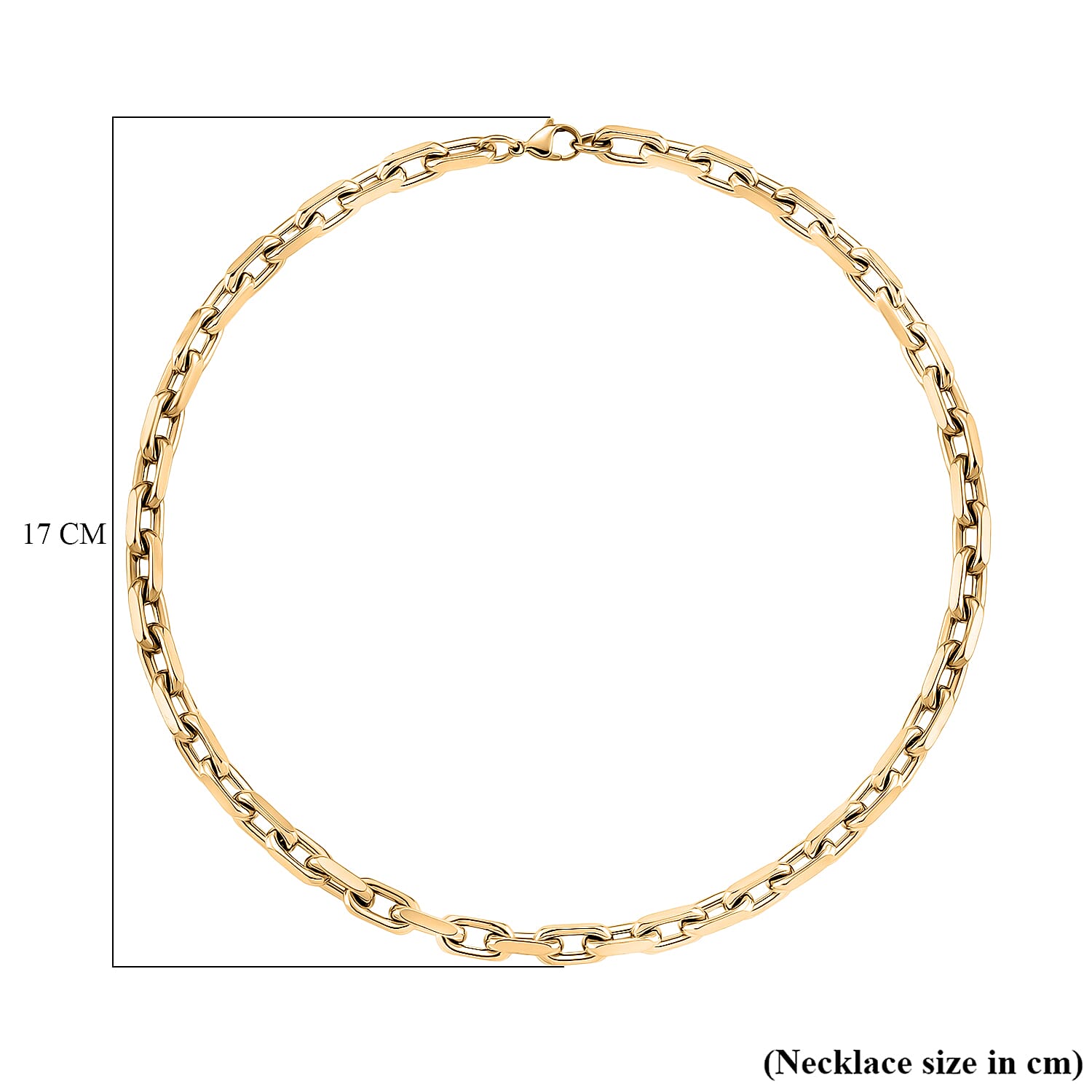 Designer Inspired - Cable Necklace (Size - 20) with Lobster Clasp in Yellow Gold Tone