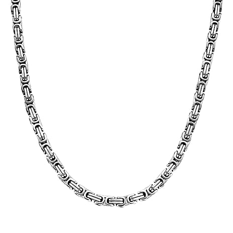 Solid Byzantine Necklace (Size - 20) with Lobster Clasp