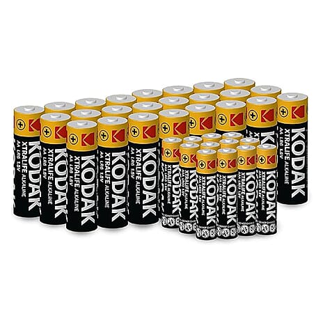 Kodak Xtralife Alkaline Batteries - Pack of 36 (24xAA, 12xAAA) Expiry Date- 01-2034