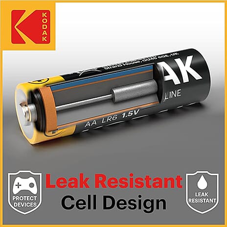 Kodak Xtralife Alkaline Batteries - Pack of 36 (24xAA, 12xAAA) Expiry Date- 01-2034