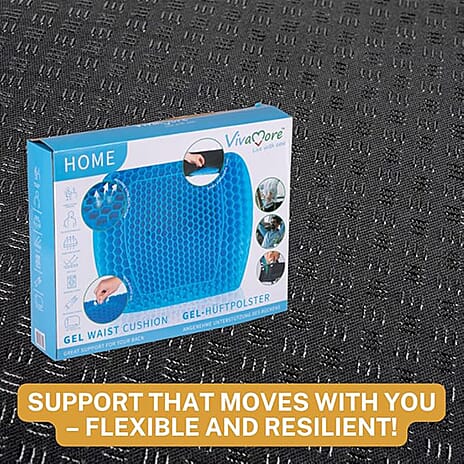 Vivamore Gel Waist Seat Cushion with Cover - Blue