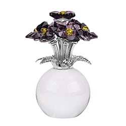 7-Head Crystal Glass Flower Decor - Pink