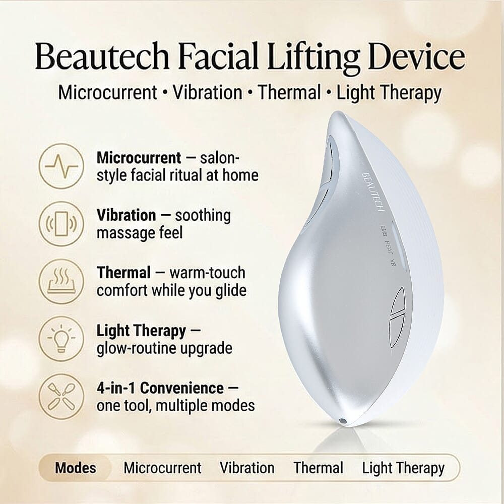 Beautech Facial Lifting Device - Microcurrent, Vibration, Thermal & Light Therapy