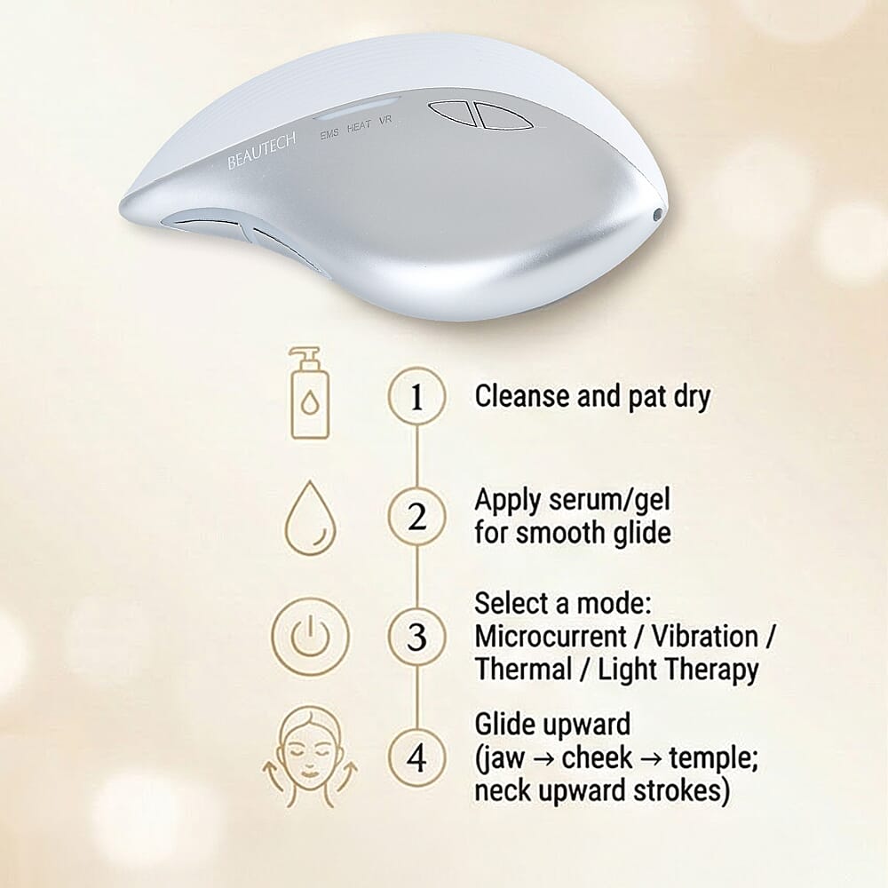 Beautech Facial Lifting Device - Microcurrent, Vibration, Thermal & Light Therapy