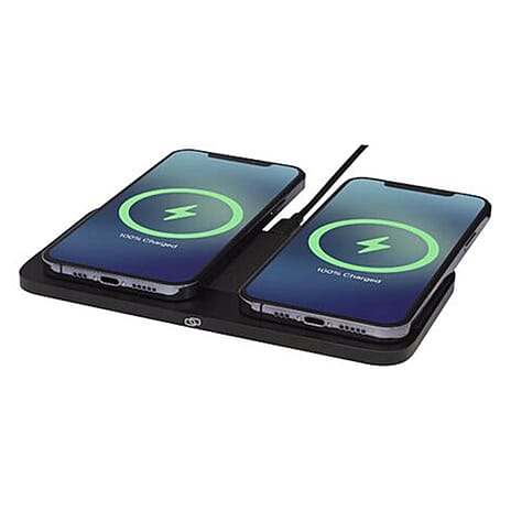 Hybrid 15W Premium Dual Wireless Charging Pad - Grey
