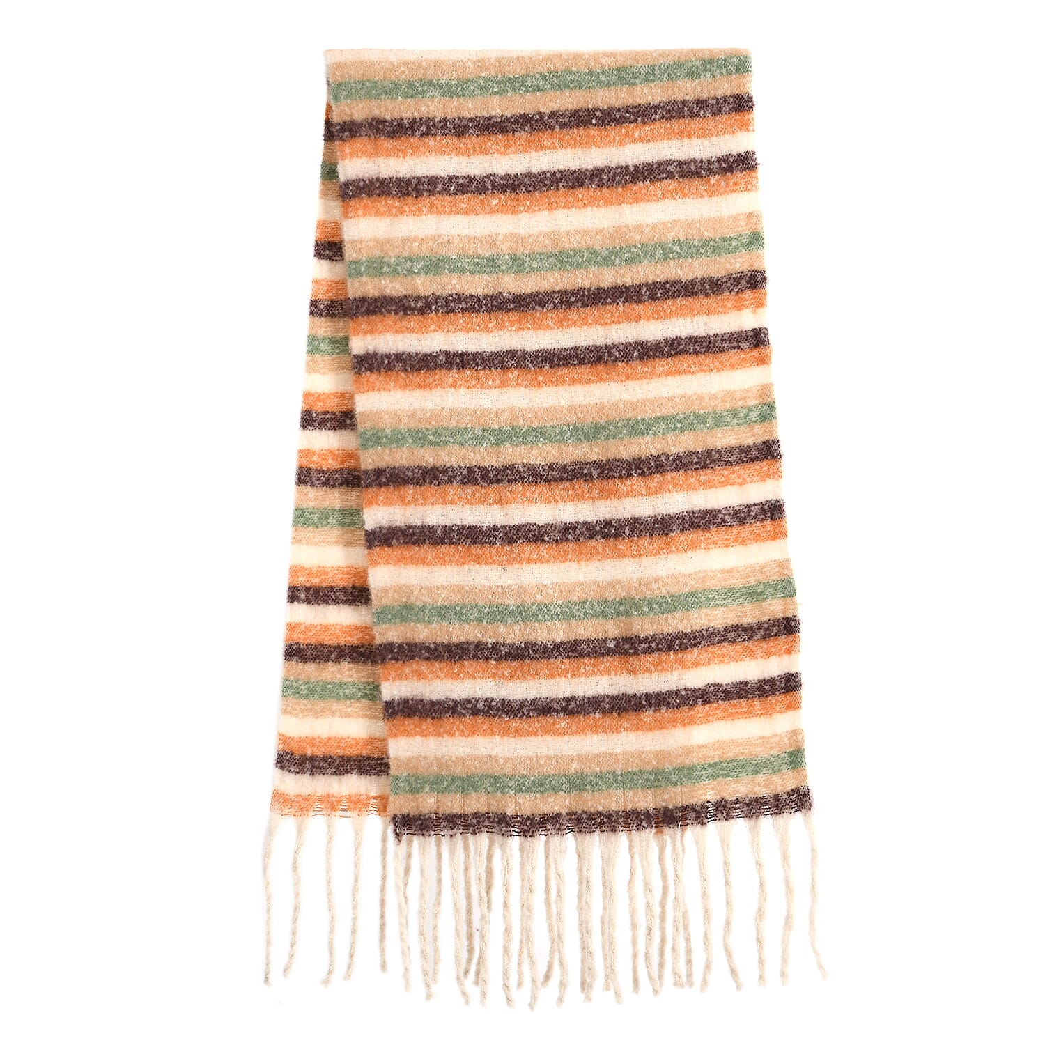 Soft Touch Large Shawl with Tassel (180 x 50 cm) - Beige & Multicolour