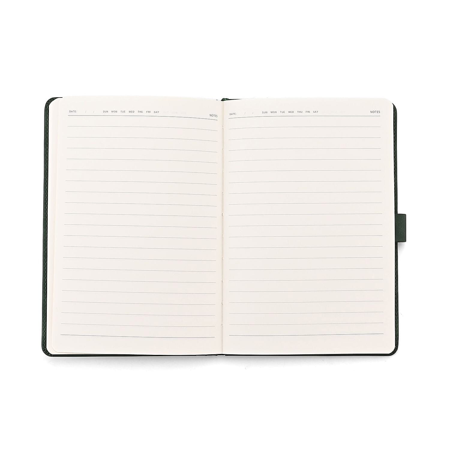 Set of 2 A5 Notebook & Black Ink Pen Gift Set - Bamboo Design with Magnetic Clasp - Green & Gold