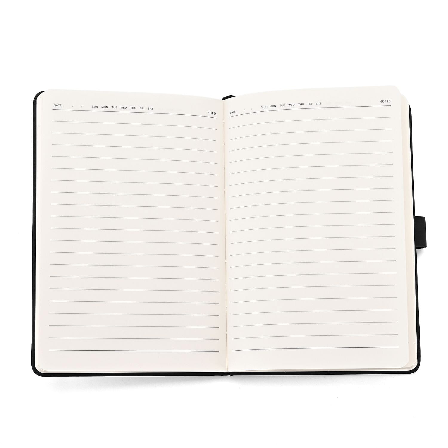 Set of 2 A5 Notebook & Black Ink Pen Gift Set - Sandalwood Palace Design with Magnetic Clasp - Black & Gold