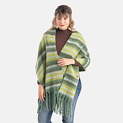 Striped Soft Touch Large Shawl with Tassel