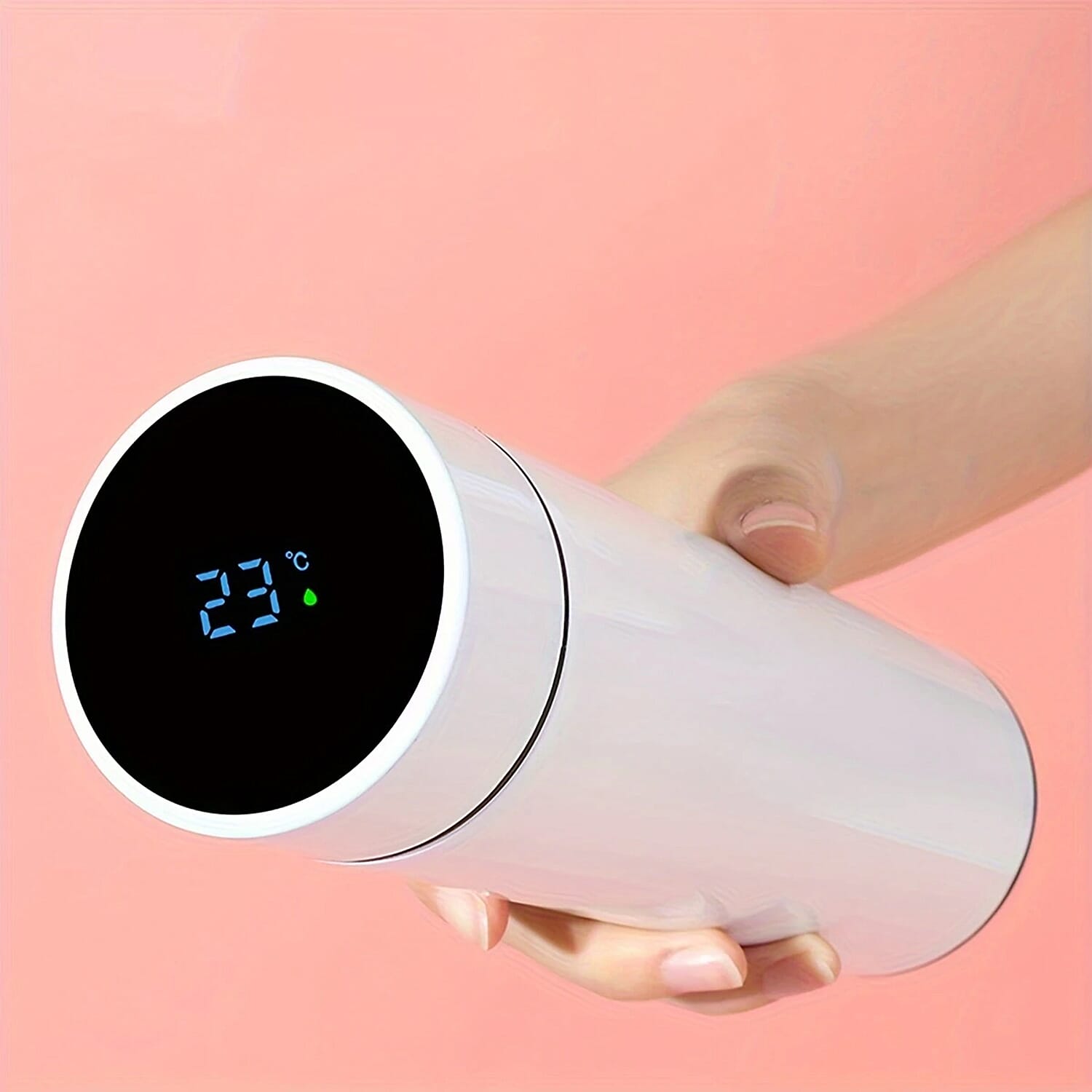 Smart Vacuum Flask with Temp Display (450ml) - White