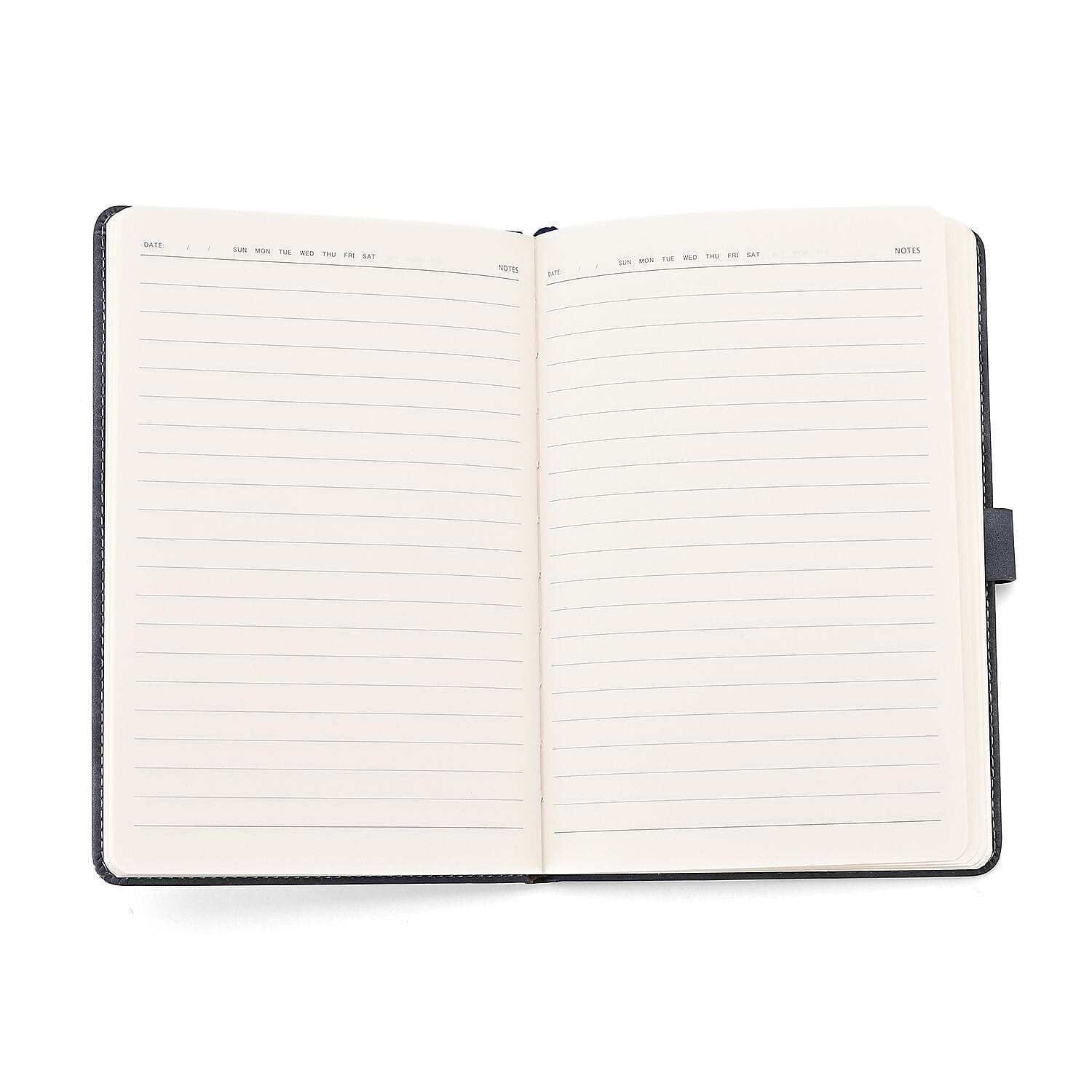 Set of 2 A5 Notebook & Black Ink Pen Gift Set - Haze Blue Sky Altar Design with Magnetic Clasp - Grey & Gold