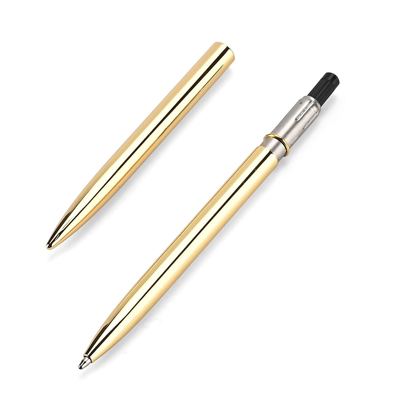 Set of 2 A5 Notebook & Black Ink Pen Gift Set - Haze Blue Sky Altar Design with Magnetic Clasp - Grey & Gold