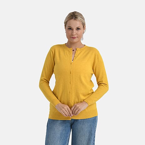 - Maisi Solid Cardigan (Size - XL) - Yellow