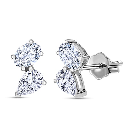 Luxuriant Lab Grown Diamond Earring in Rhodium OverlaySterling Silver  1.000  Ct.
