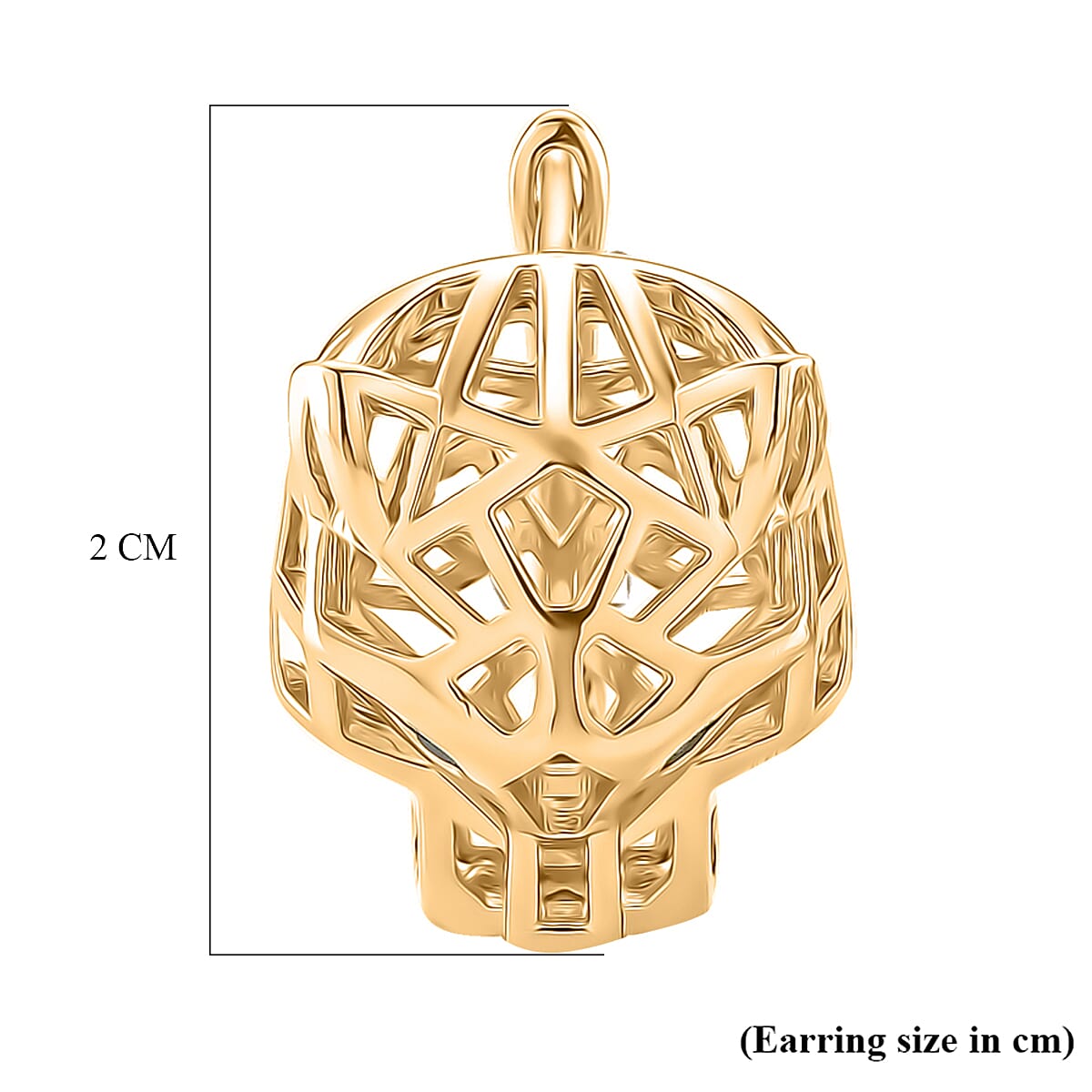 Green Cubic Zirconia Earring with Clasp in Yellow Gold Plated