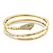 Green Cubic Zirconia, White Cubic Zirconia Bangle Pure Yellow Brass 1 Ct.