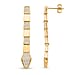 White Cubic Zirconia Earring with Push Back in Yellow Gold Plated