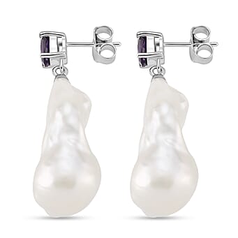 https://tjcuk.sirv.com/Products/82/1/8211667/White-Fresh-Water-Pearl-African-Amethyst-Fancy-Earring-in-Rhodium-Over_8211667_3.jpg?w=342&h=342