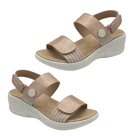 Dunlop Womens Selina Comfortable Slip-On Design Sandals (Size 4) - Dusky Pink