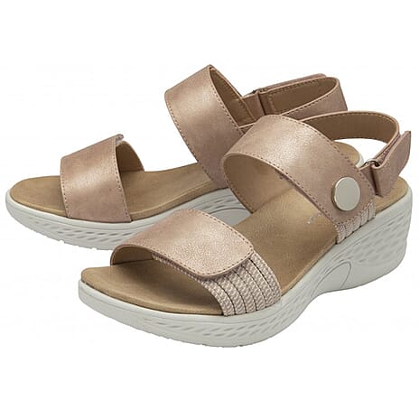 Dunlop Womens Selina Comfortable Slip-On Design Sandals (Size 8) - Dusky Pink