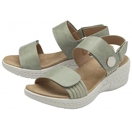Dunlop Womens Selina Comfortable Slip-On Design Sandals (Size 4) - Sage Green