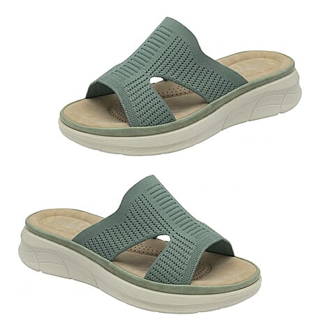 Dunlop Womens Wren Comfortable Casual Sandals (Size 4) - Sage Green