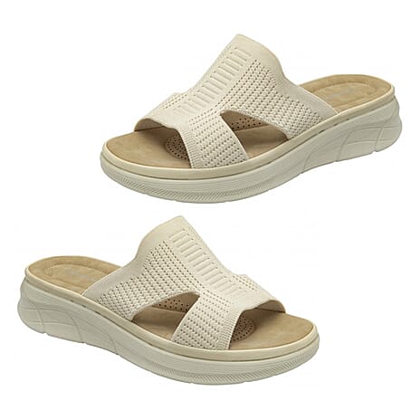 Dunlop Womens Wren Comfortable Casual Sandals (Size 4) - Cream
