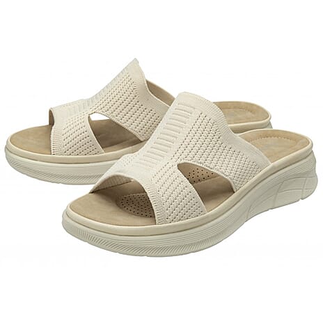 Dunlop Womens Wren Comfortable Casual Sandals (Size 4) - Cream