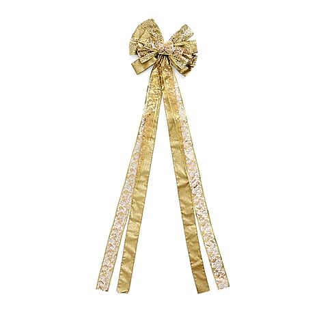 Christmas Tree Top Bow (135 x 33 cm) - Gold