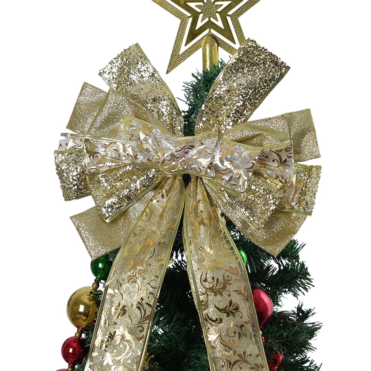 Christmas Tree Top Bow (135 x 33 cm) - Gold