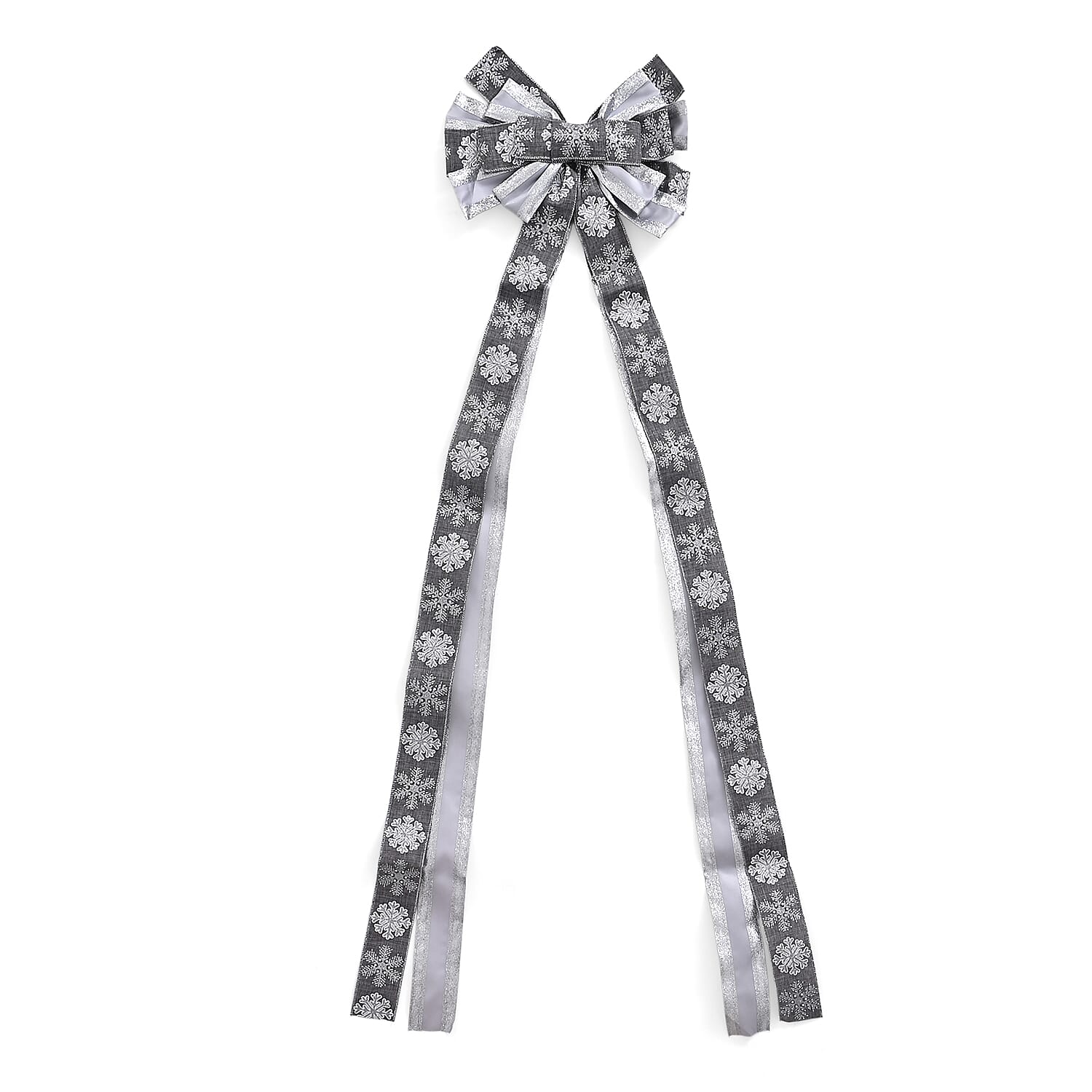 Christmas Tree Top Bow (135 x 33 cm) - Silver