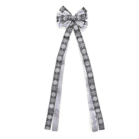 Christmas Tree Top Bow (135 x 33 cm) - Silver