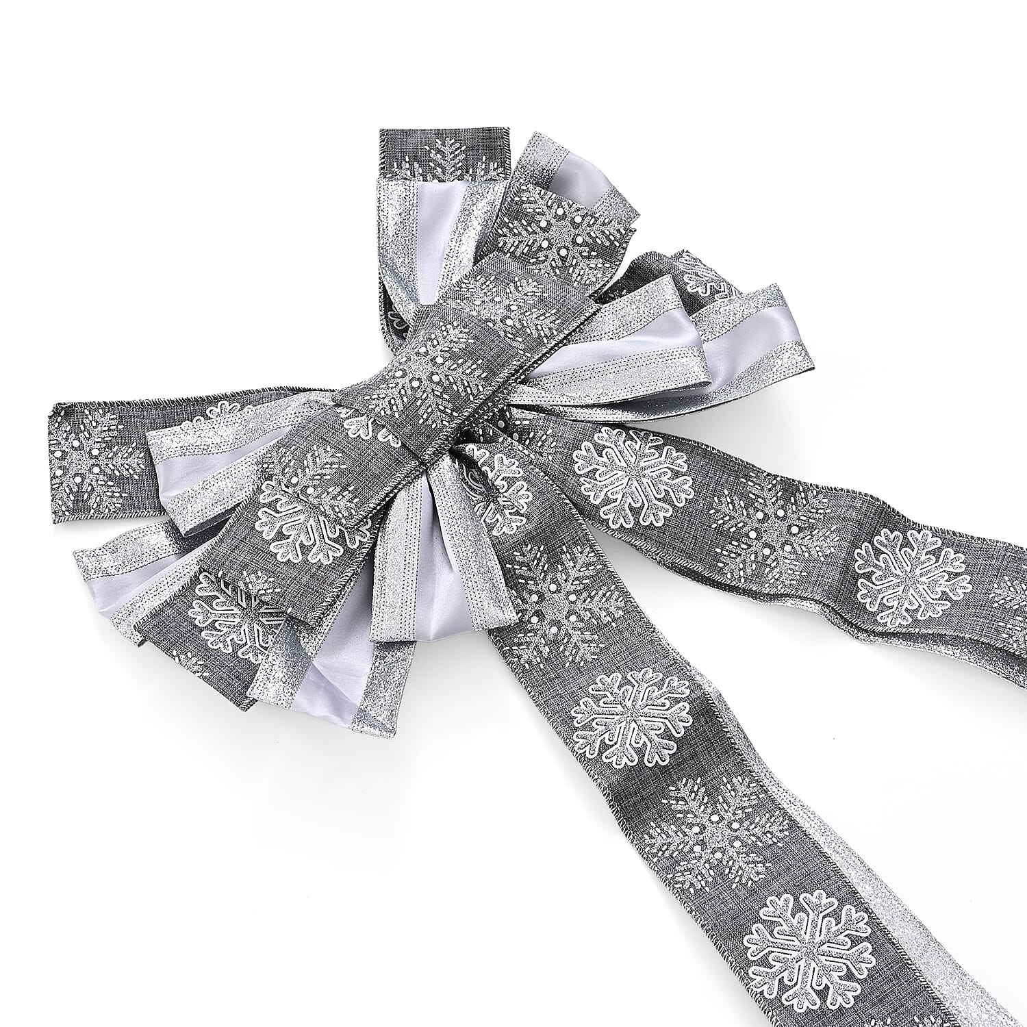 Christmas Tree Top Bow (135 x 33 cm) - Silver