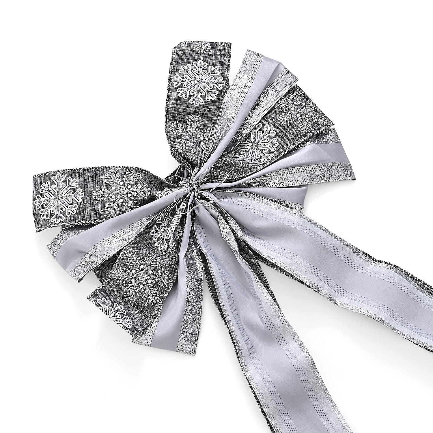Christmas Tree Top Bow (135 x 33 cm) - Silver