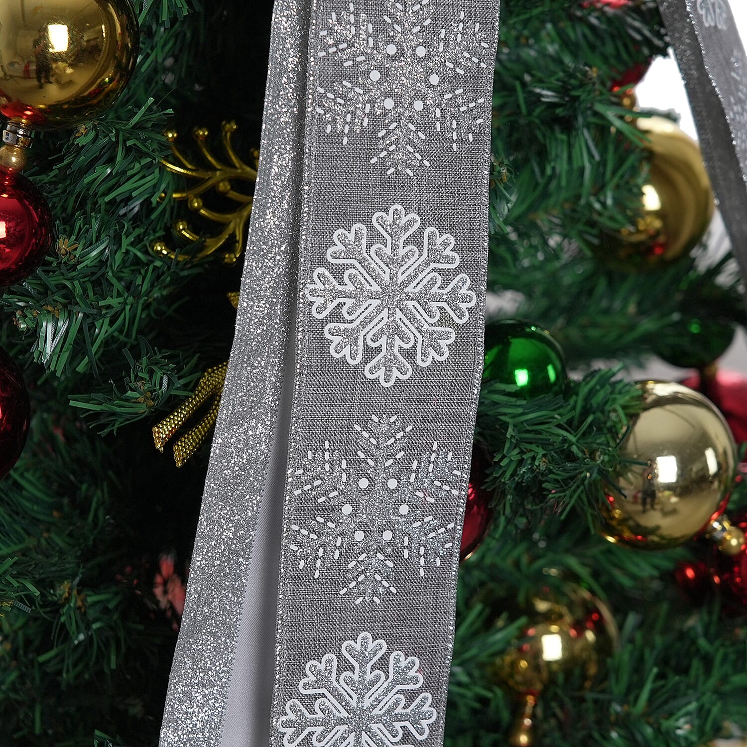 Christmas Tree Top Bow (135 x 33 cm) - Silver