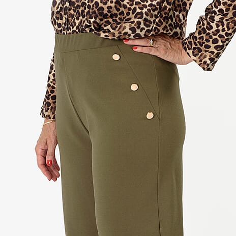 Anamor Knitted Jean and Pant-Trouser (Size - 22) - Olive