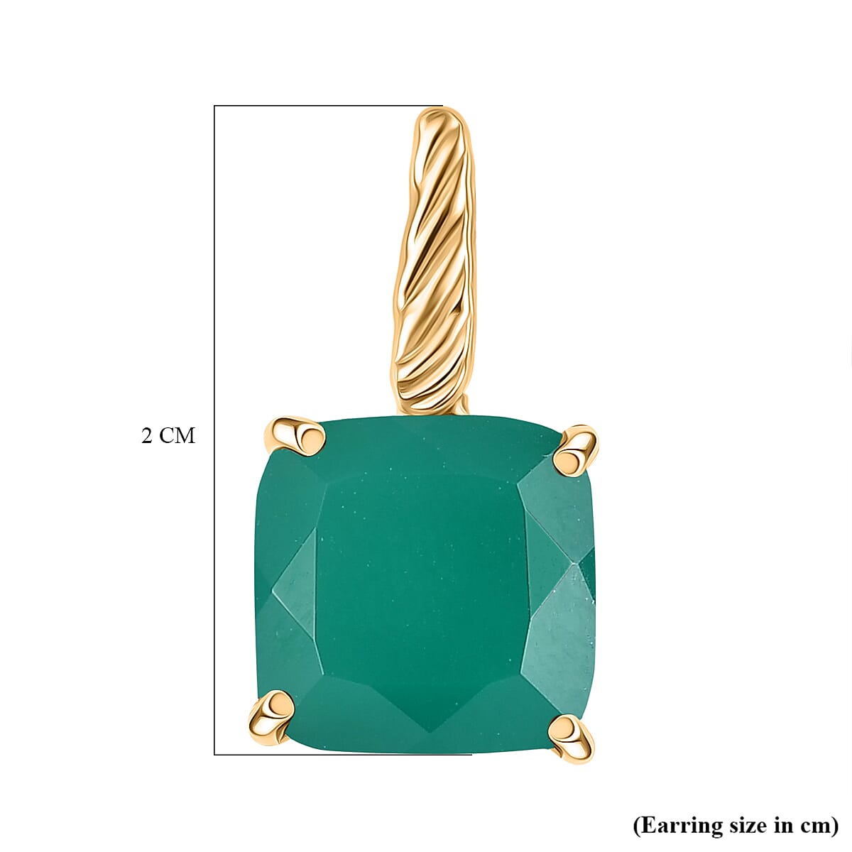D'joy Verde Onyx Solitaire Stud Push Post Earring in 14K Yellow Gold Plating Sterling Silver 8.13 Ct. D'joy Verde Onyx Solitaire Stud Push Post Earring in 14K Yellow Gold Plating Sterling Silver 8.13 Ct.