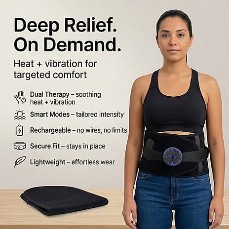 Livmore Rechargeable Waist Massager with Heat and Vibration Therapy - Black