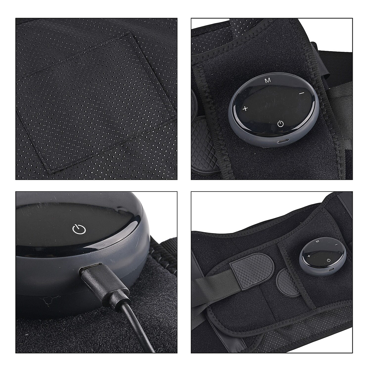 Livmore Rechargeable Waist Massager with Heat and Vibration Therapy - Black