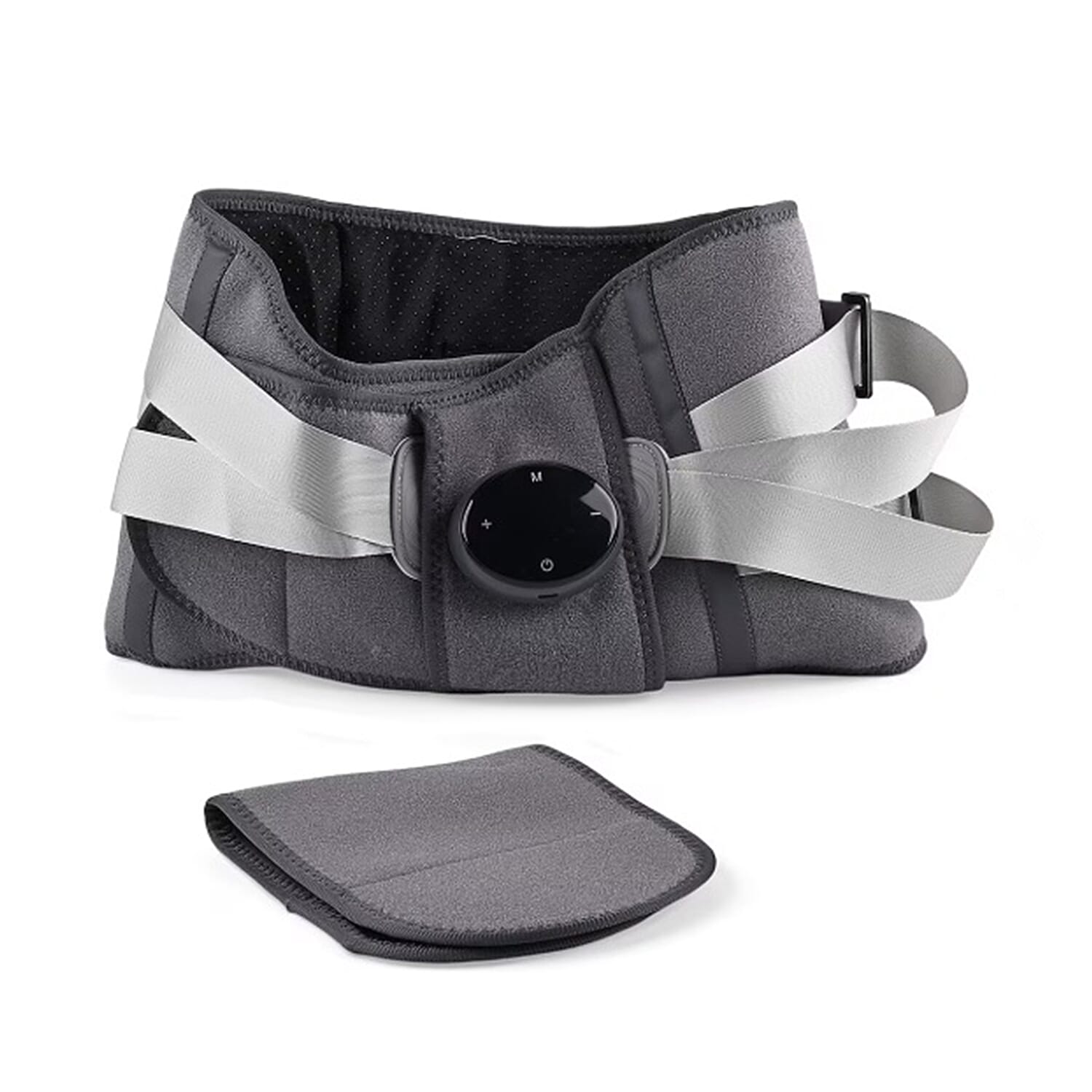 Livmore Rechargeable Hot Compress Portable Massager Belt with Heat and Vibration Therapy - Gray