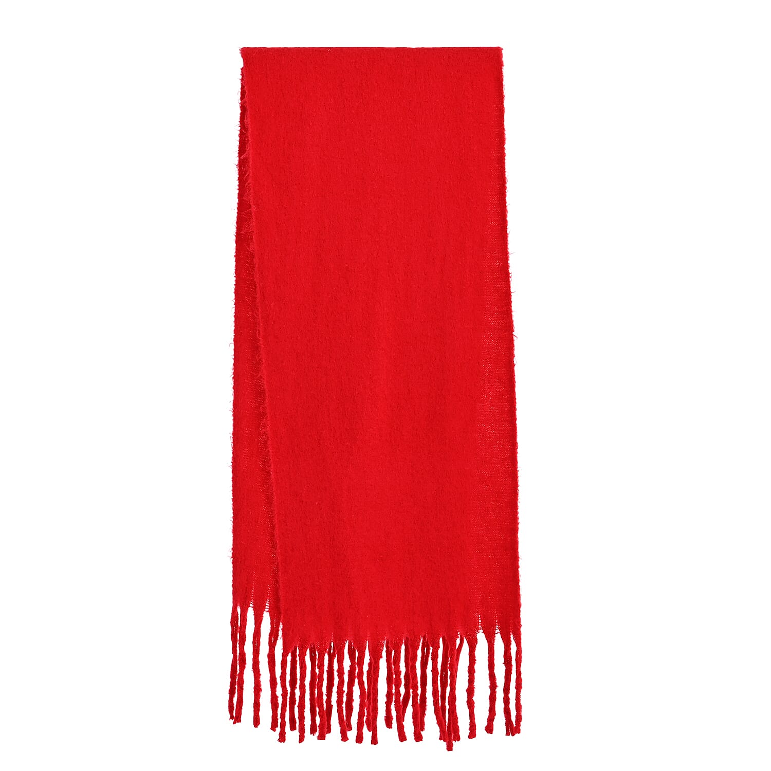 Soft Touch Large Tassle Scarf (190 x 40 cm) - Red