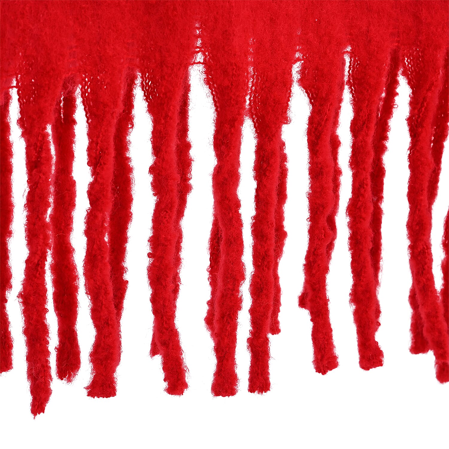 Soft Touch Large Tassle Scarf (190 x 40 cm) - Red