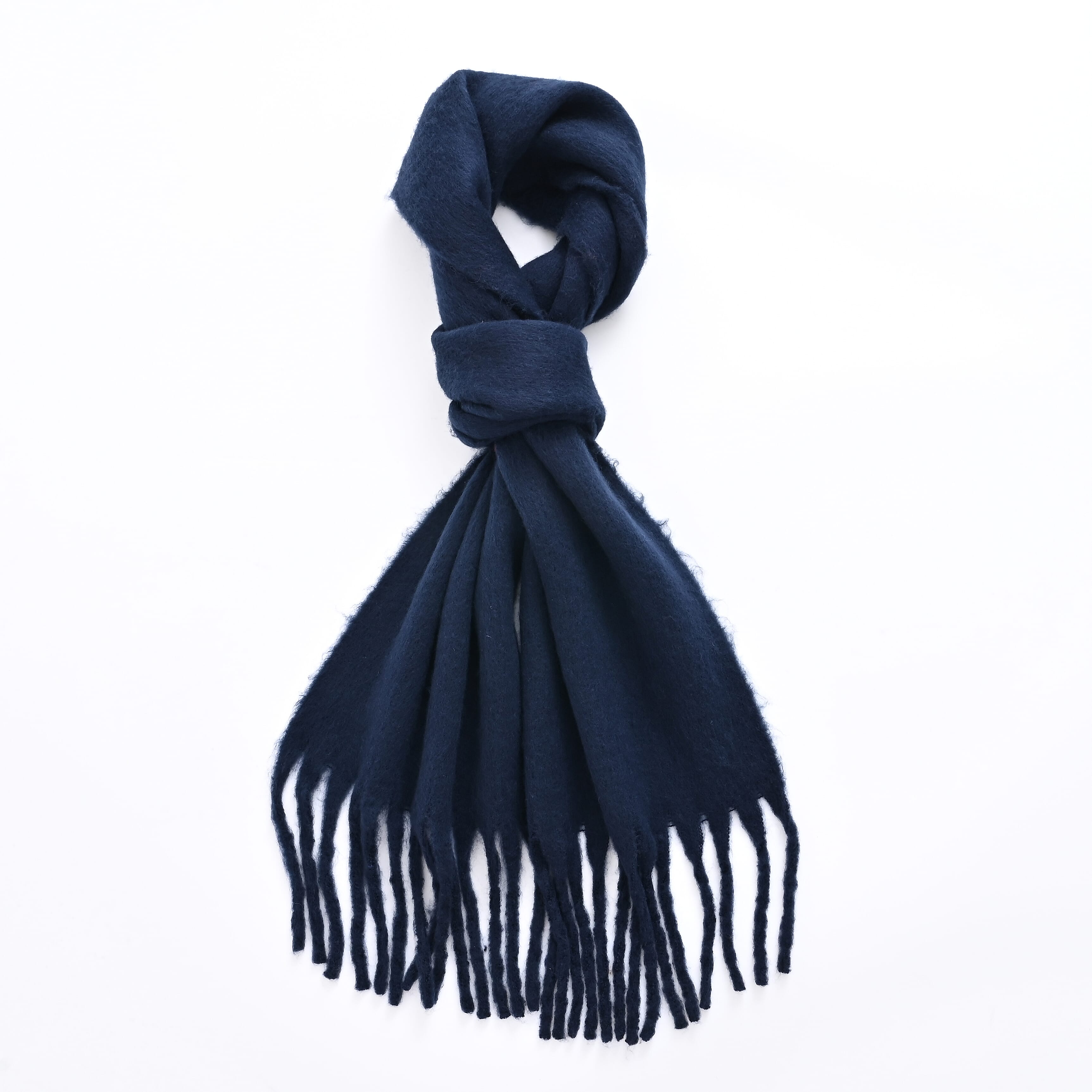 Soft Touch Large Tassle Scarf (190 x 40 cm) - Navy