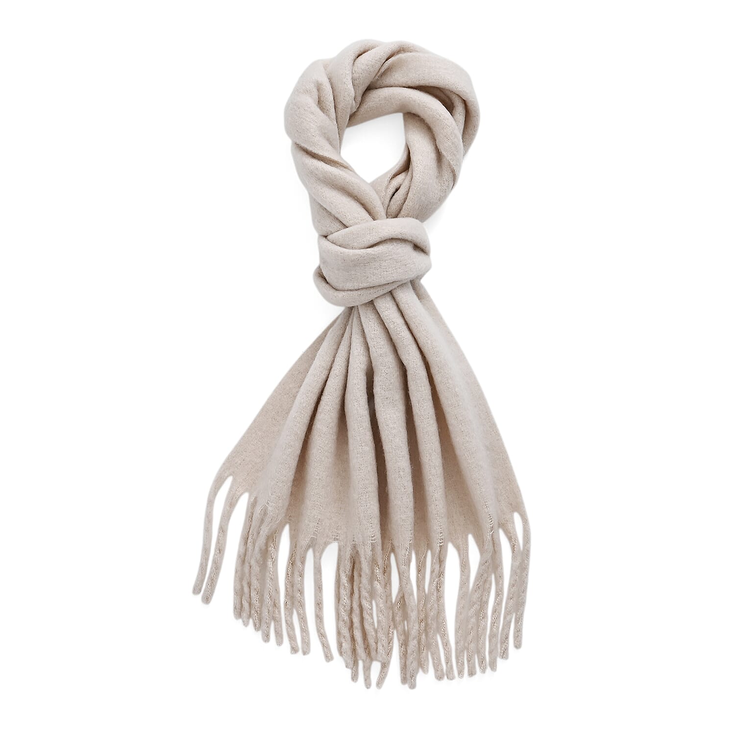 Soft Touch Large Tassle Scarf (190 x 40 cm) - Off-White