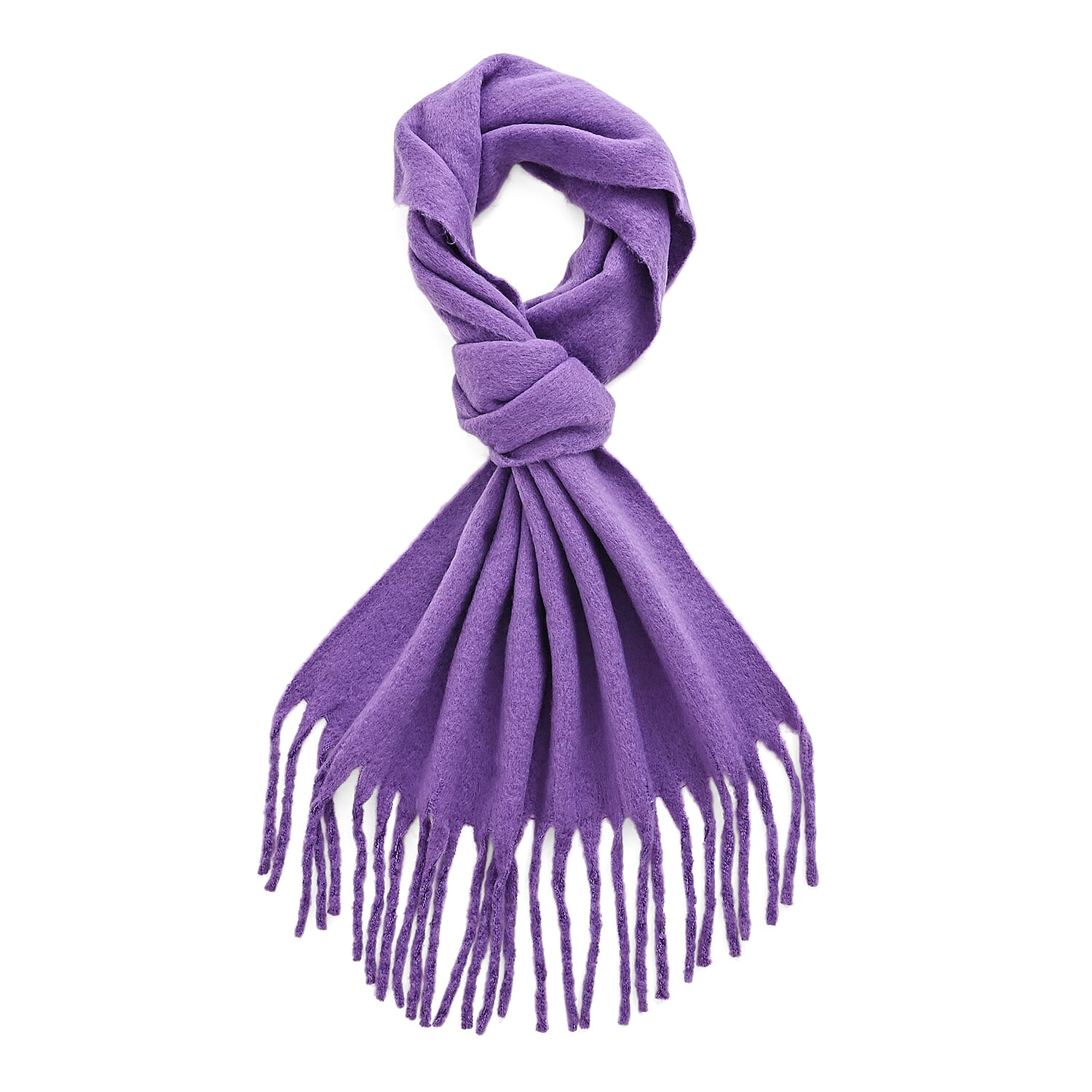 Soft Touch Large Tassle Scarf (190 x 40 cm) - Purple