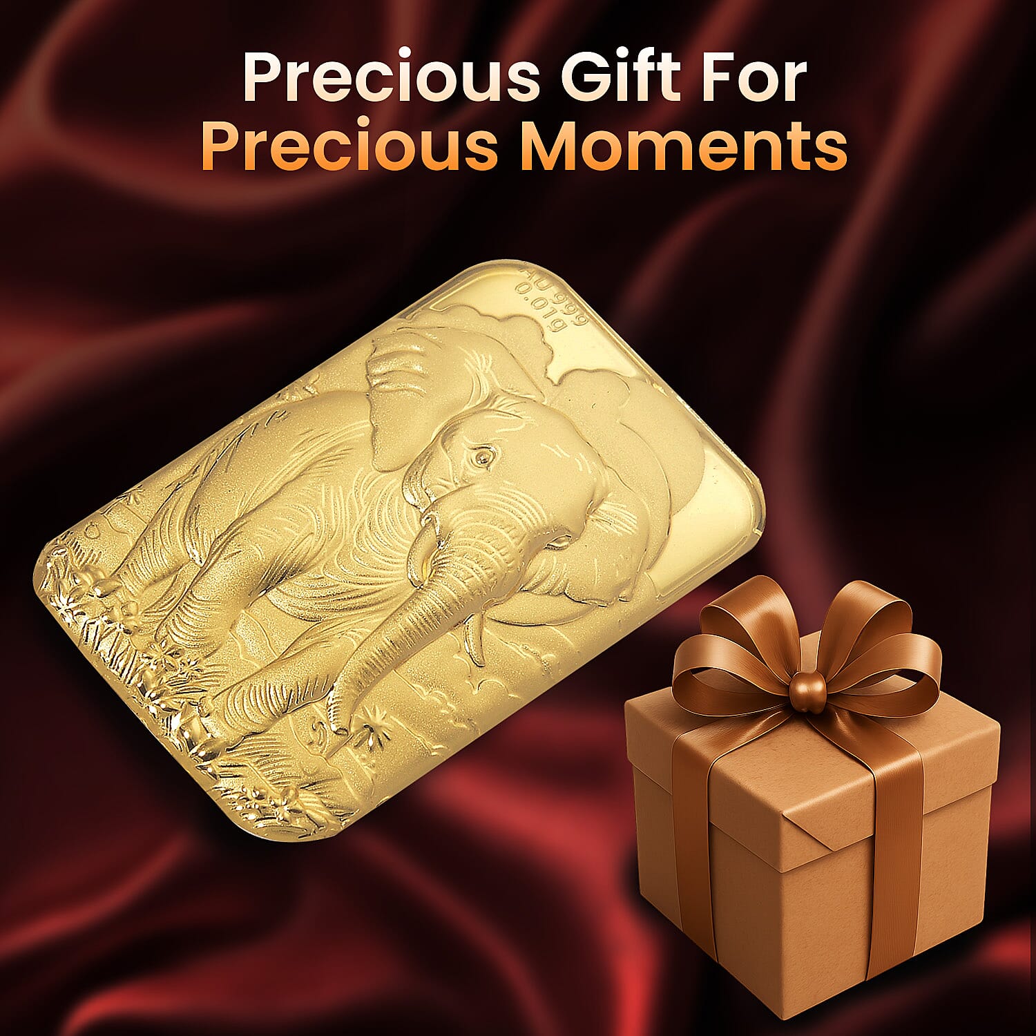 24K Yellow Gold (99.99% Purity) Elephant Embossment Gold