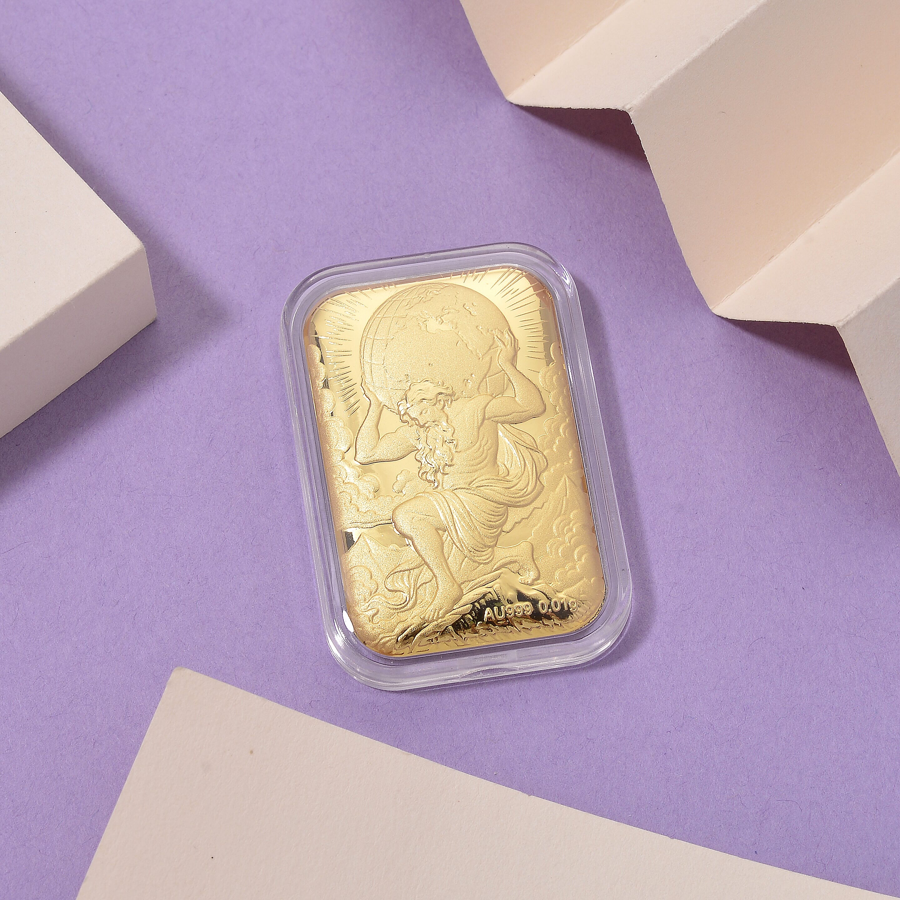 24K Yellow Gold (99.9% Purity) Atlas Embossed Collectable